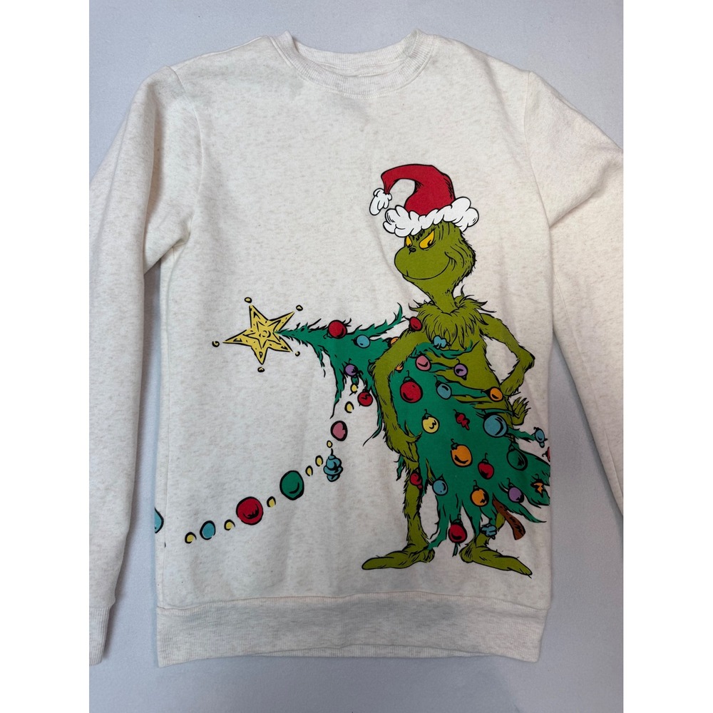 Dr. Seuss The Grinch Max Christmas Sweatshirt Oatmeal Heather XXS RN0101531